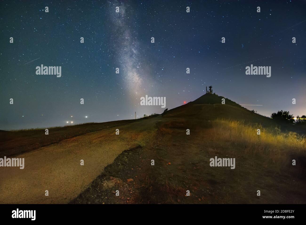 Starry night. Milky way on the mountain Stock Photo - Alamy