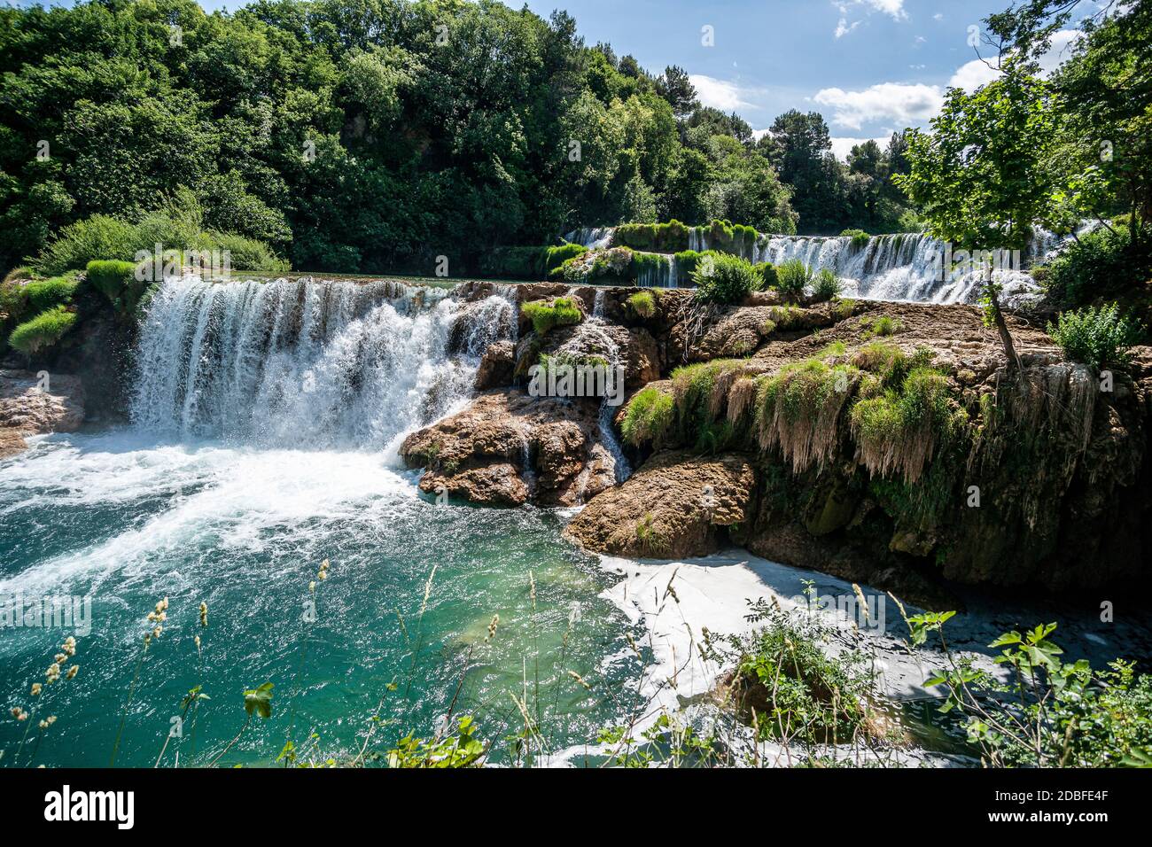 Waterfalls Skradinski buk on the river Krka, Croatia Stock Photo
