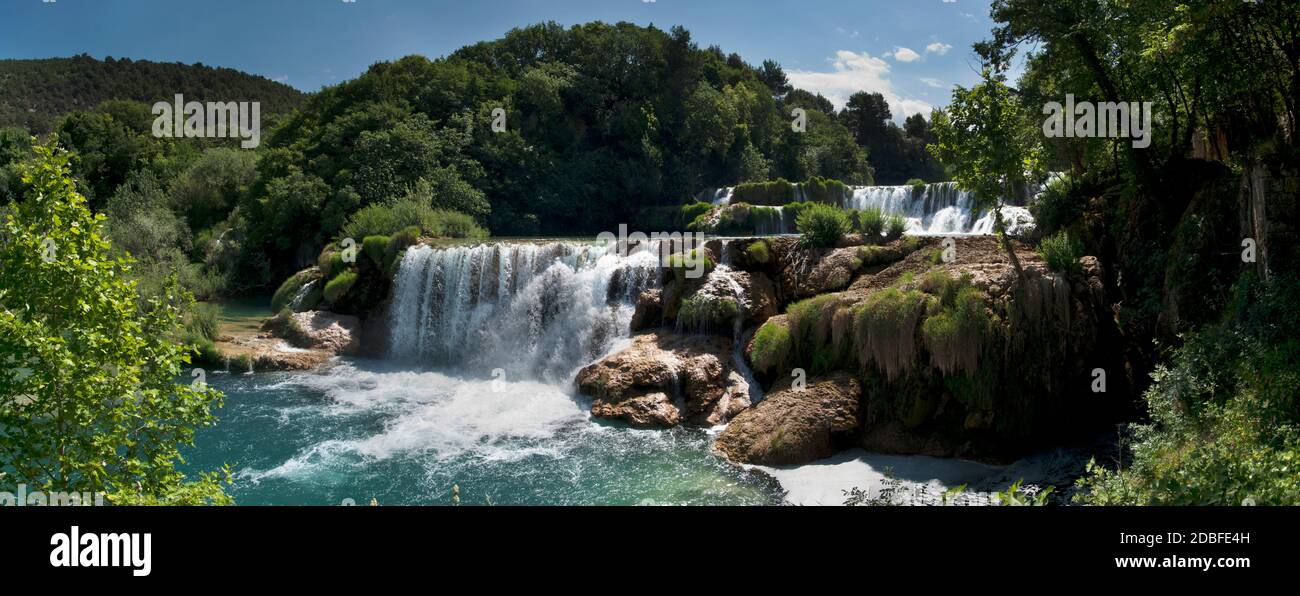 Waterfalls Skradinski buk on the river Krka, Croatia Stock Photo
