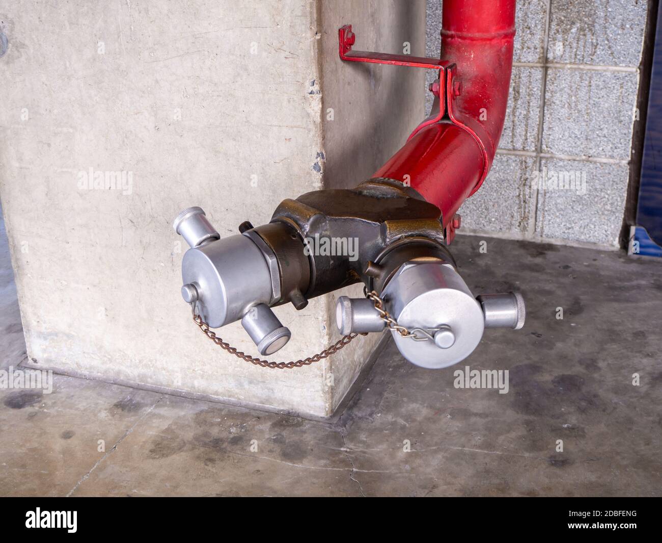red water pipe and fire valve system control fighting panel Stock Photo ...