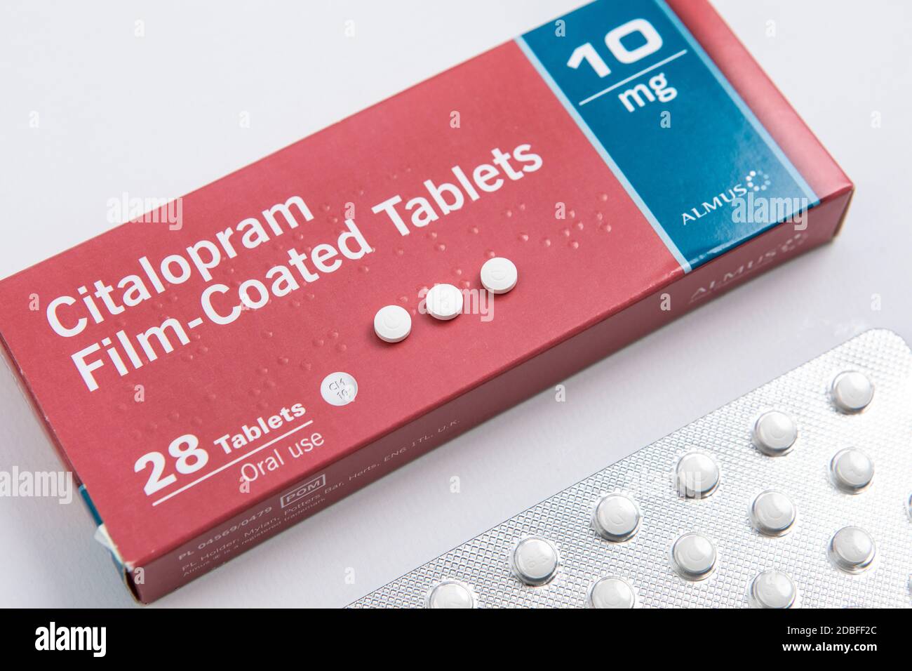 Still Life Photograph Of Citalopram 10mg Antidepressant Medicine Stock 