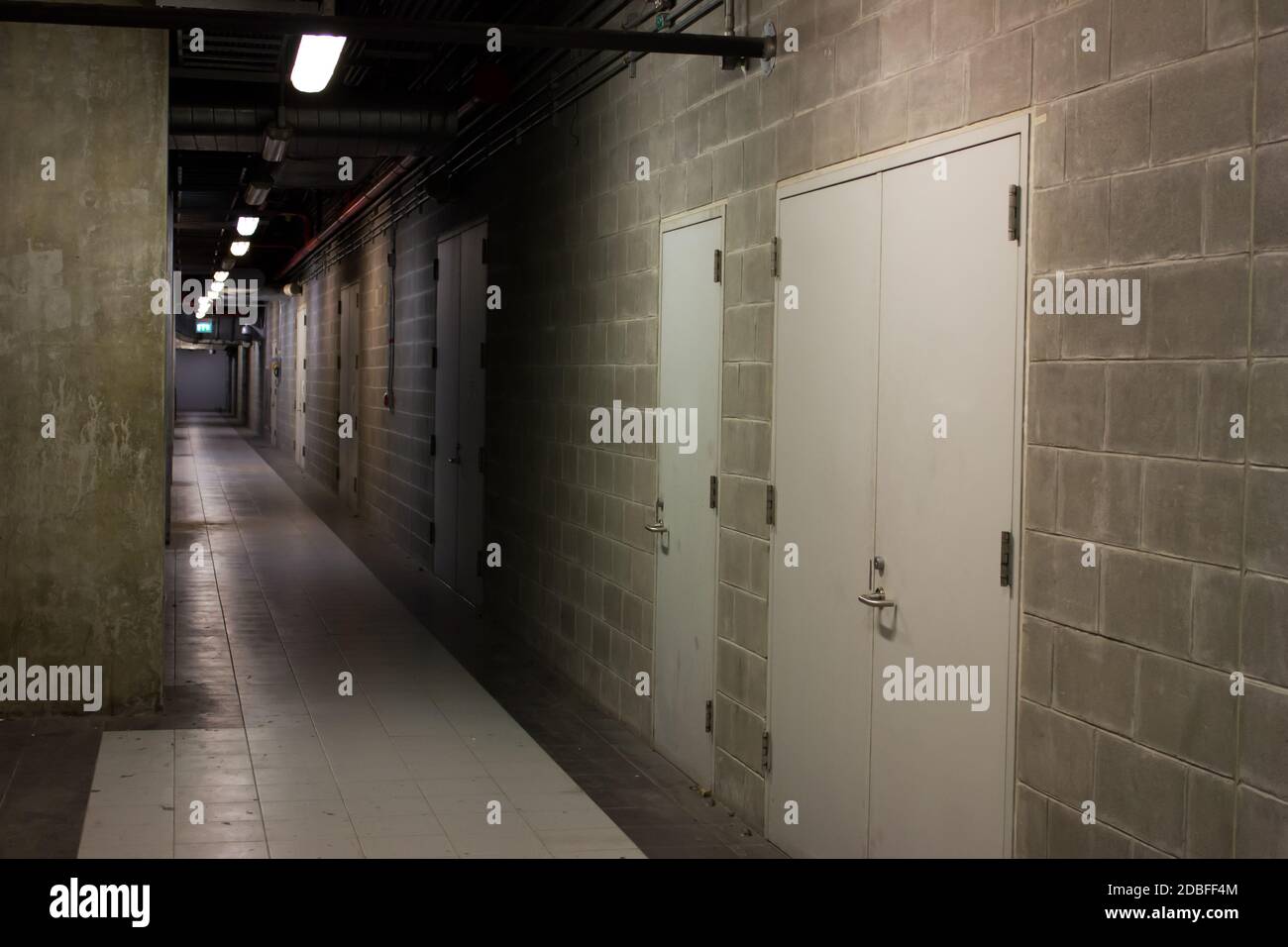 exit hallway fire security Stock Photo Alamy