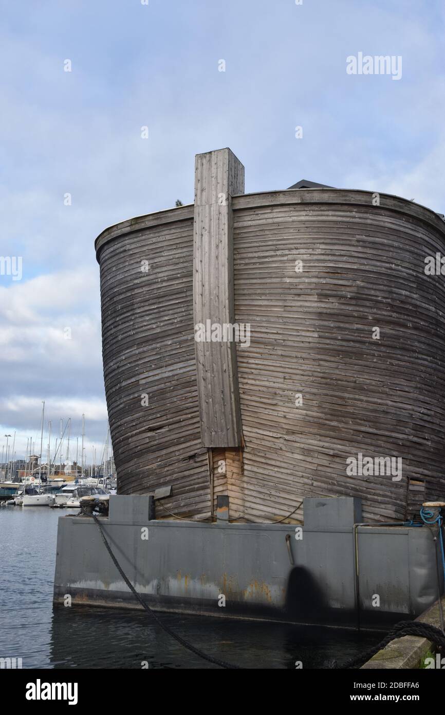 verhalen ark, floating exhibition of bible stories, moored in Ipswich, Suffolk, england, uk Stock Photo