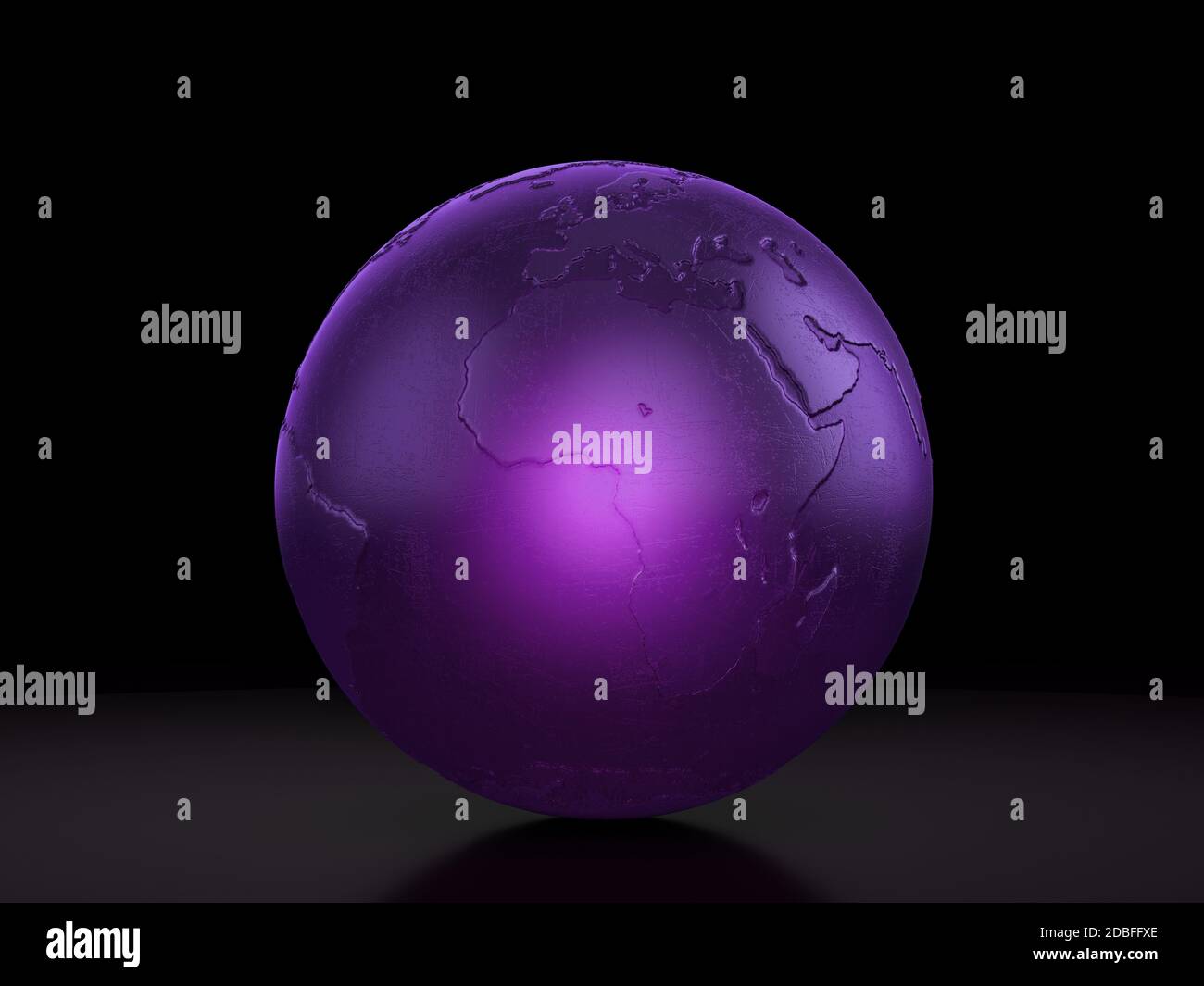 Glass world globe on a black background. 3d illustration Stock Photo