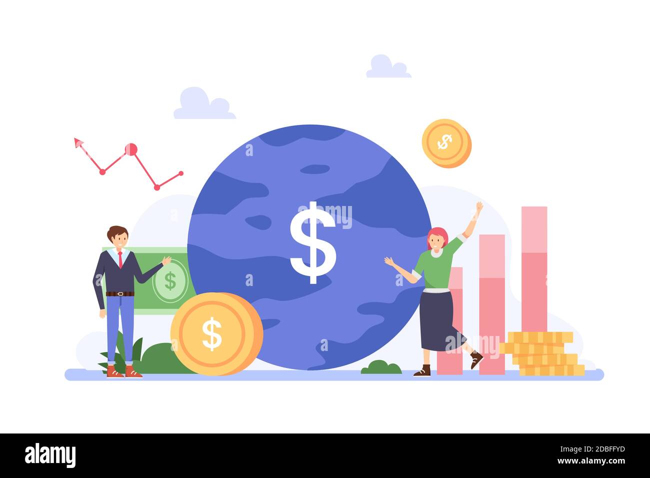 Stock market analysis concept Vector illustration Stock Vector Image ...