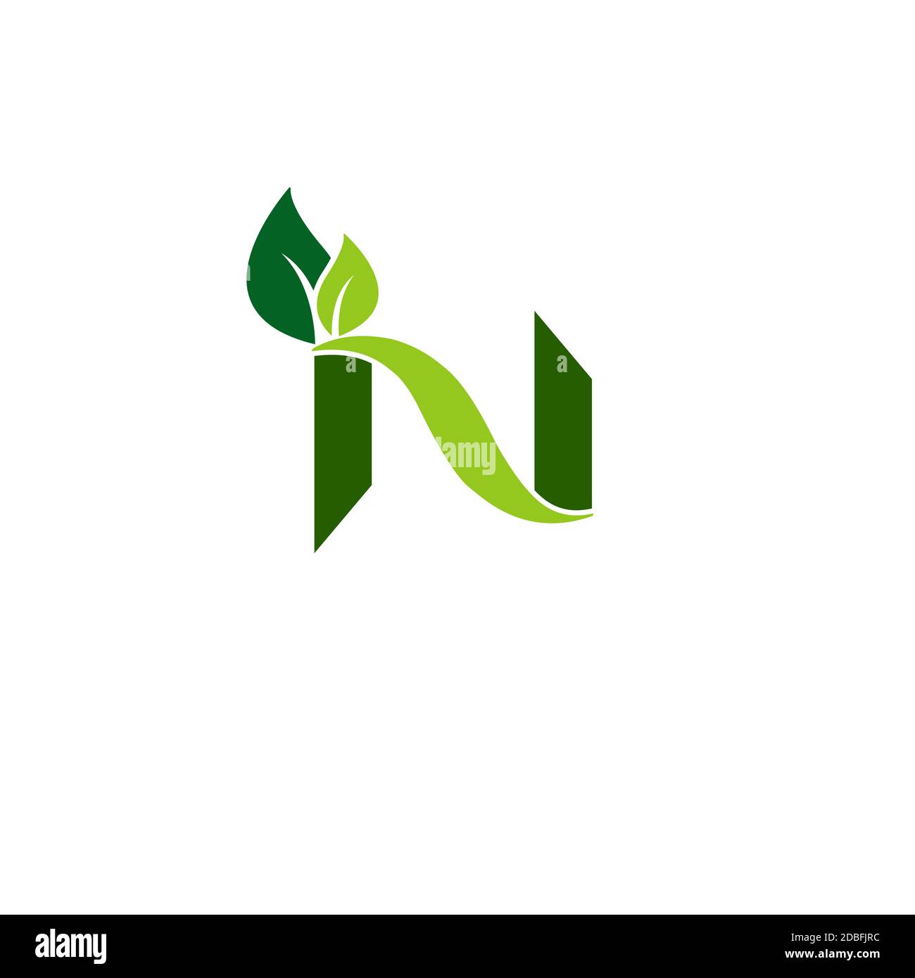 N nature logo ecology green life health care. Stock Vector