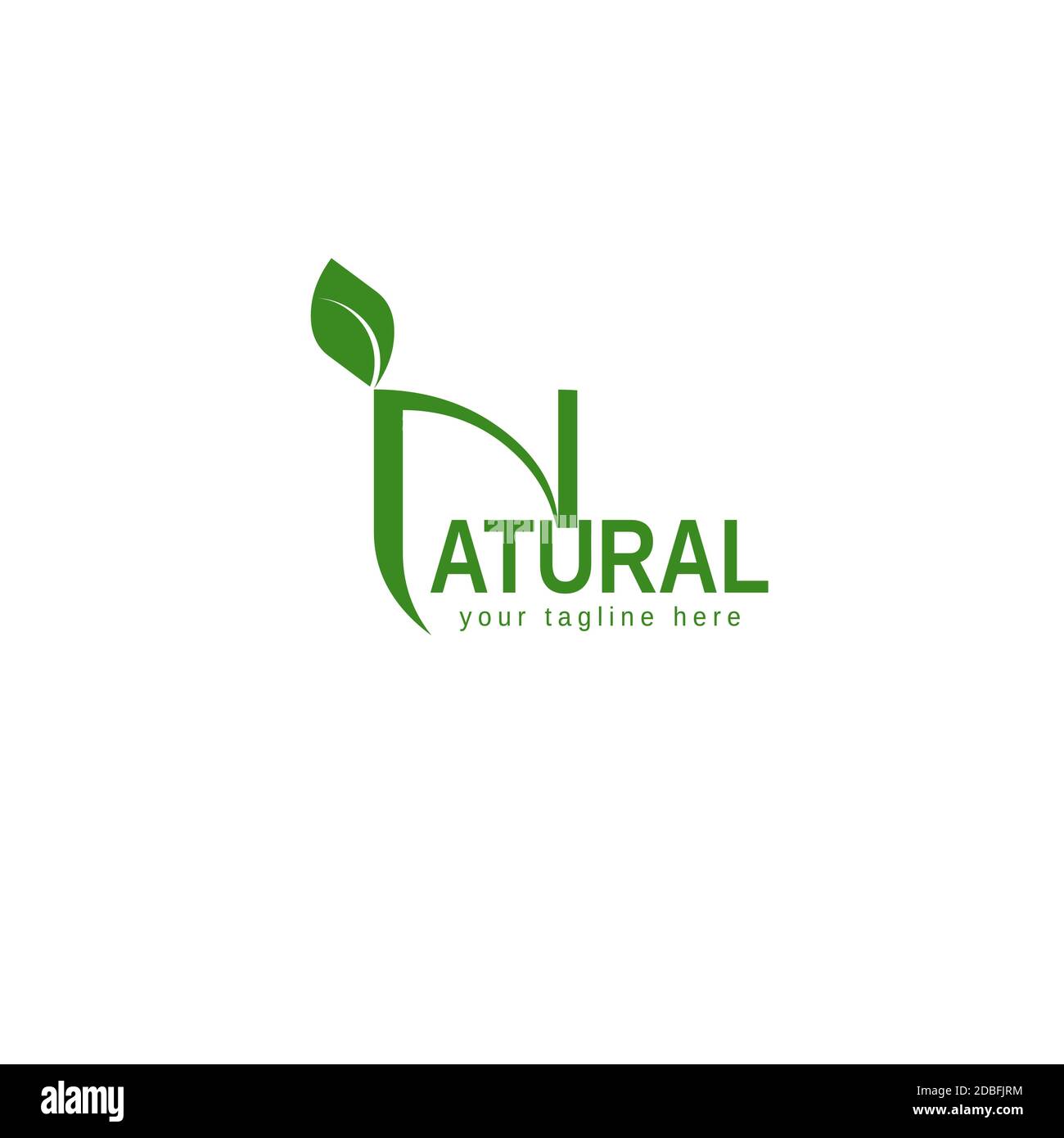 N nature logo ecology green life health care. Stock Vector