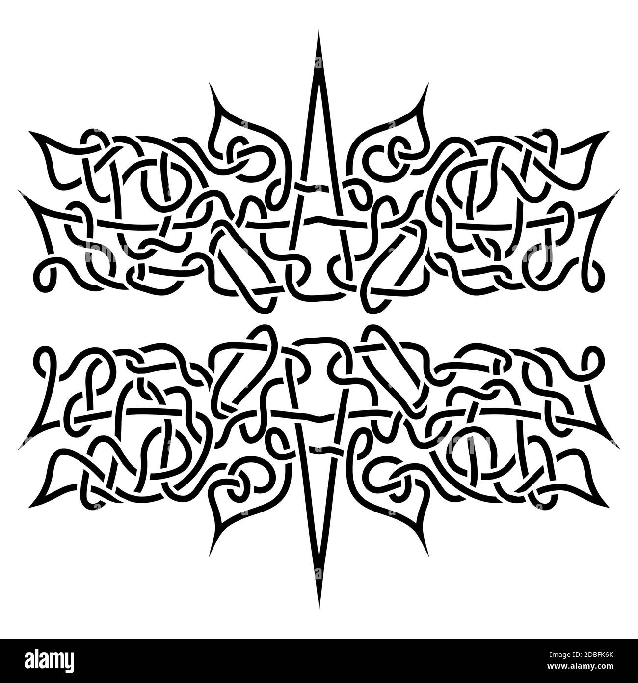 traditional  celtic ornament - black and white Stock Photo