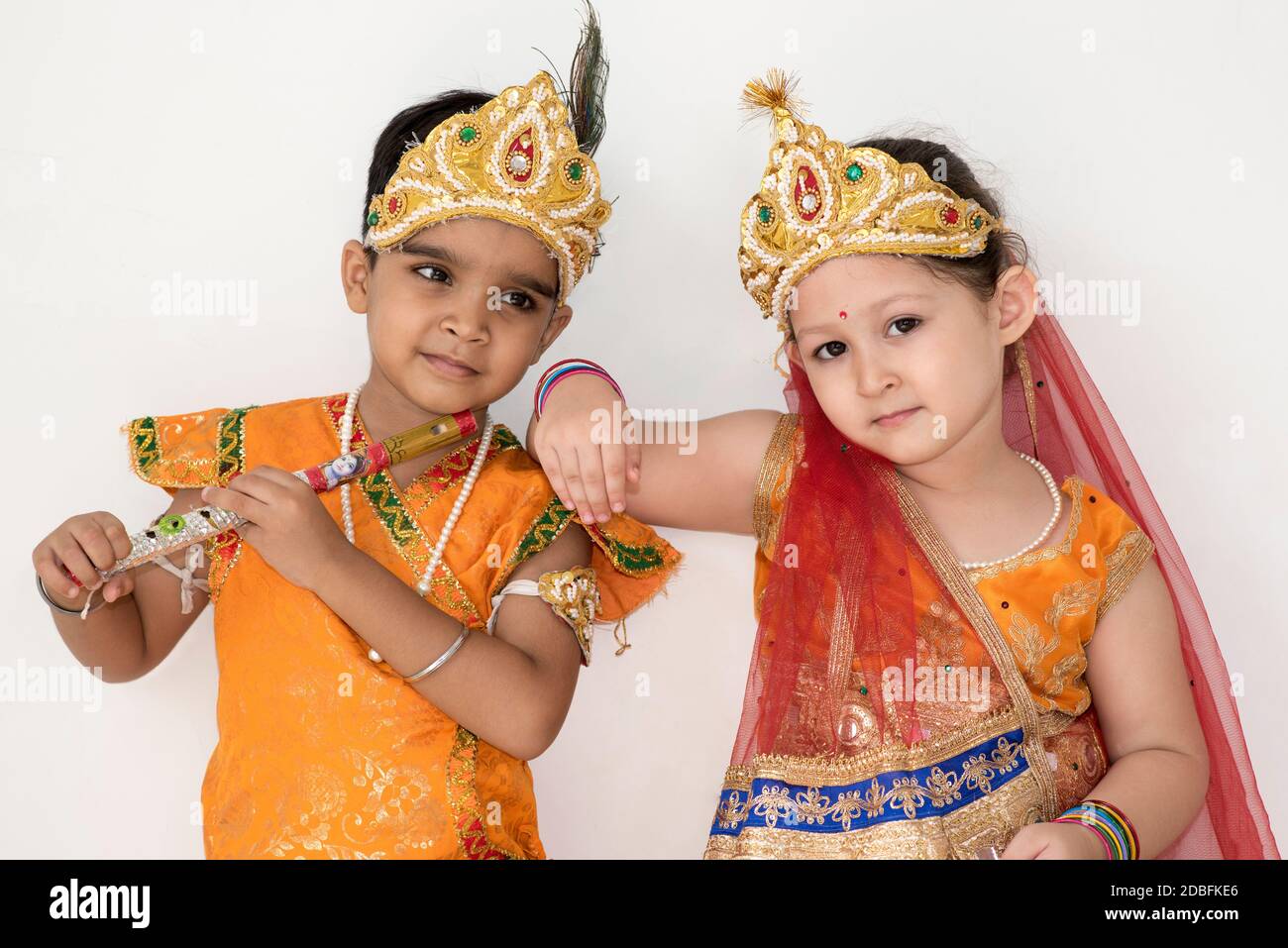 Indian kids radha and krishna hi-res stock photography and images ...