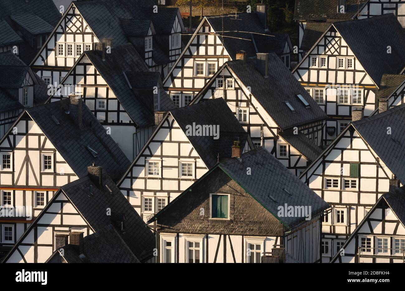Freudenberg, Der „Alte Flecken“ ganz in Fachwerkbauweise errichtete Innenstadt Stock Photo