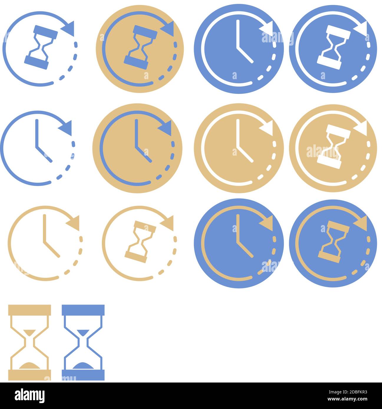 Flat Vector Time set icons. Clock set icons for web and mobile. EPS 10 ...
