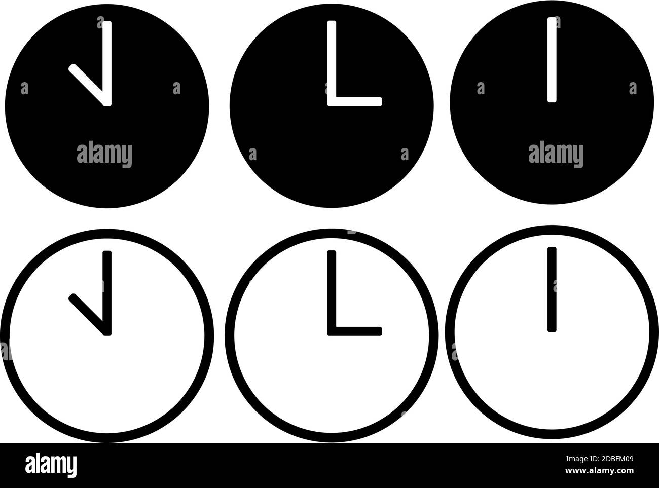 Flat Vector Time set icons. Clock set icons for web and mobile. EPS 10 ...