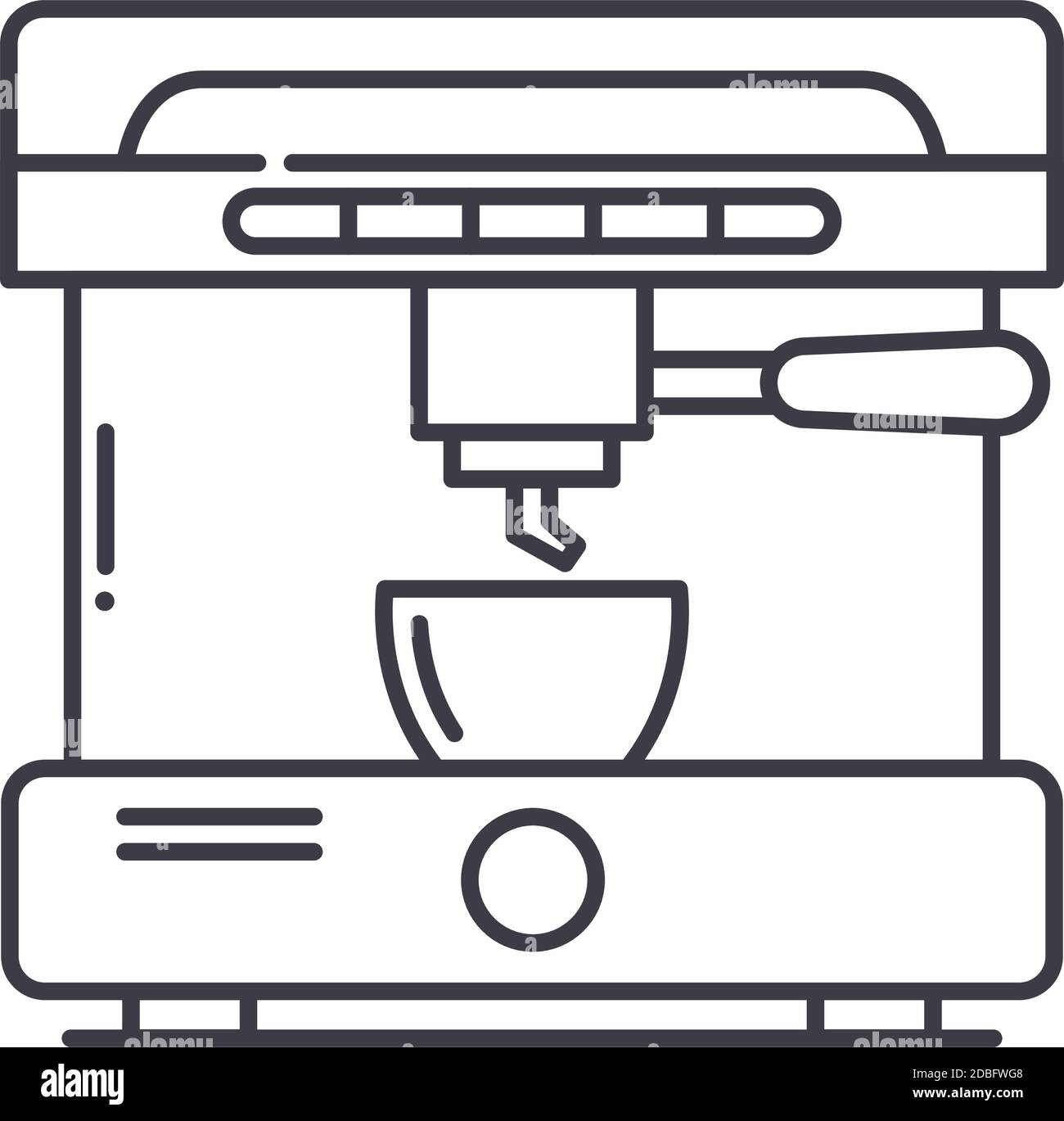 Coffee maker concept icon, linear isolated illustration, thin line ...