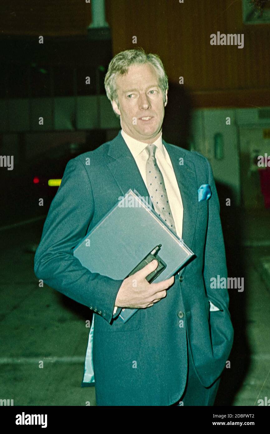 Sir Mark Thatcher son of prime Minister Margaret Thatcher arriving at London Heathrow Airport 1994 Stock Photo