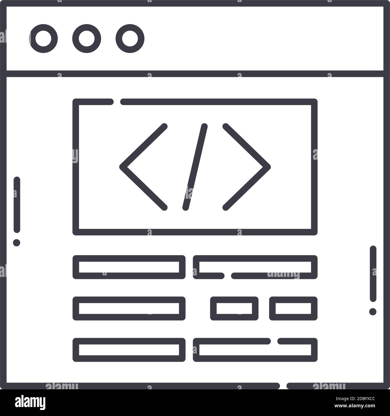 Code icon, linear isolated illustration, thin line vector, web design ...