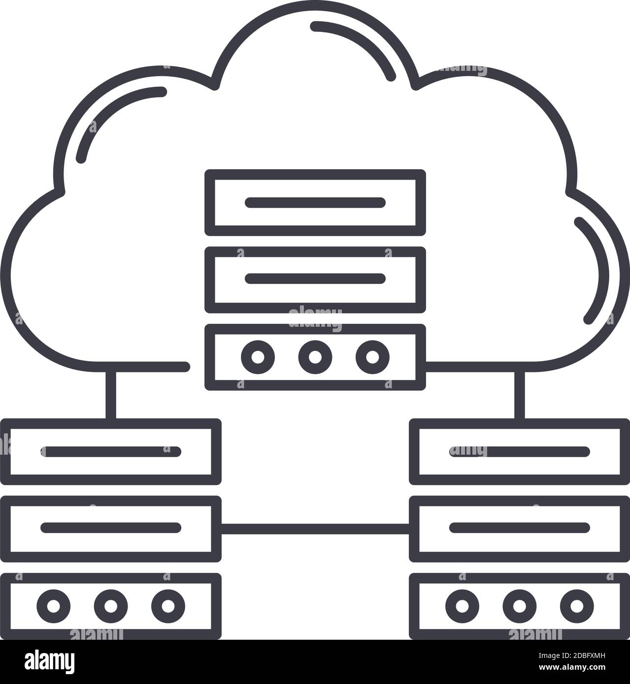 Cloud database icon, linear isolated illustration, thin line vector ...