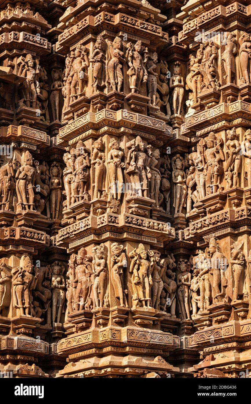 Famous stone carving sculptures, Kandariya Mahadev Temple, Khajuraho