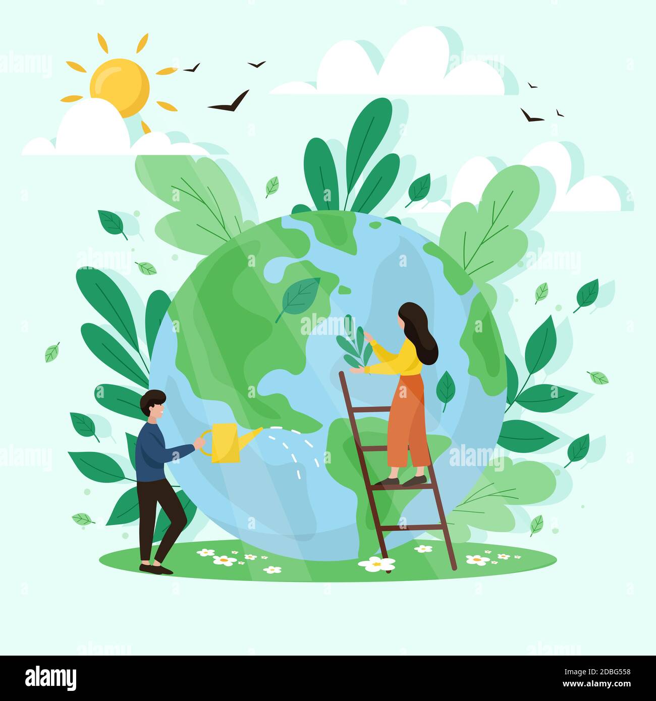 Save the planet concept Vector illustration Stock Vector Image & Art ...