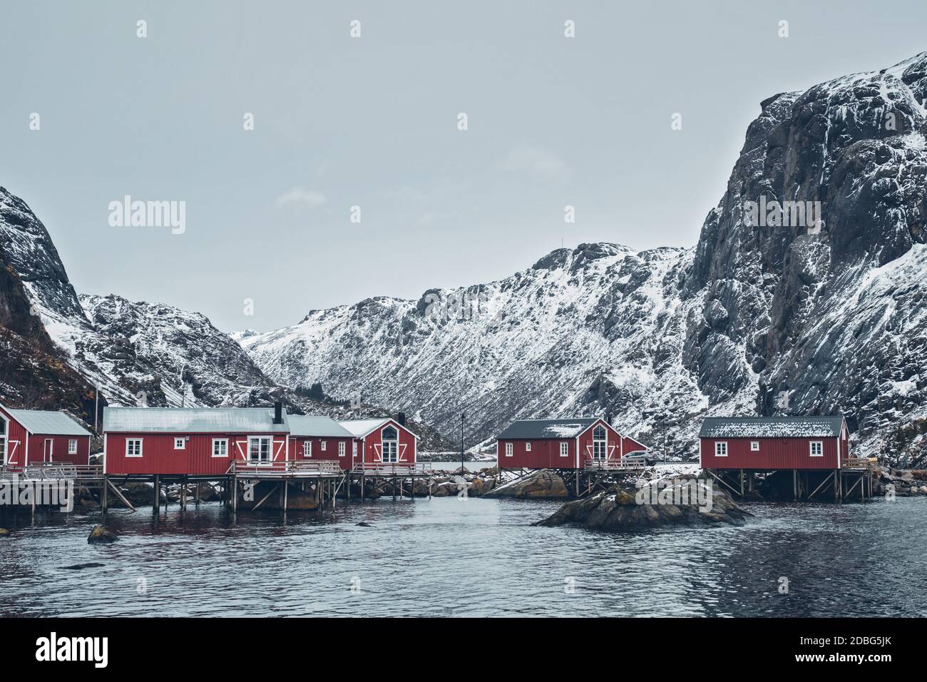 Traditional Rorbu Nusfjord authentic traditional fishing village with traditional red ...