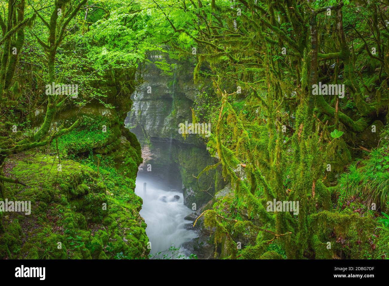 Waterfall in Gachedili canyon, wild place Stock Photo Alamy