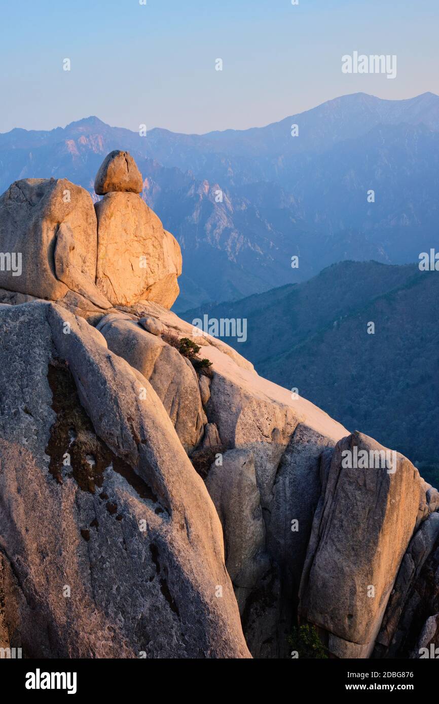 View of stones and rock formations from Ulsanbawi rock peak on sunset ...