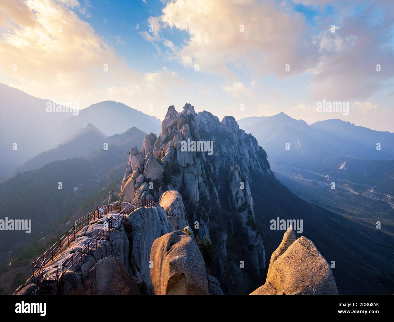 View of stones and rock formations from Ulsanbawi rock peak on sunset ...