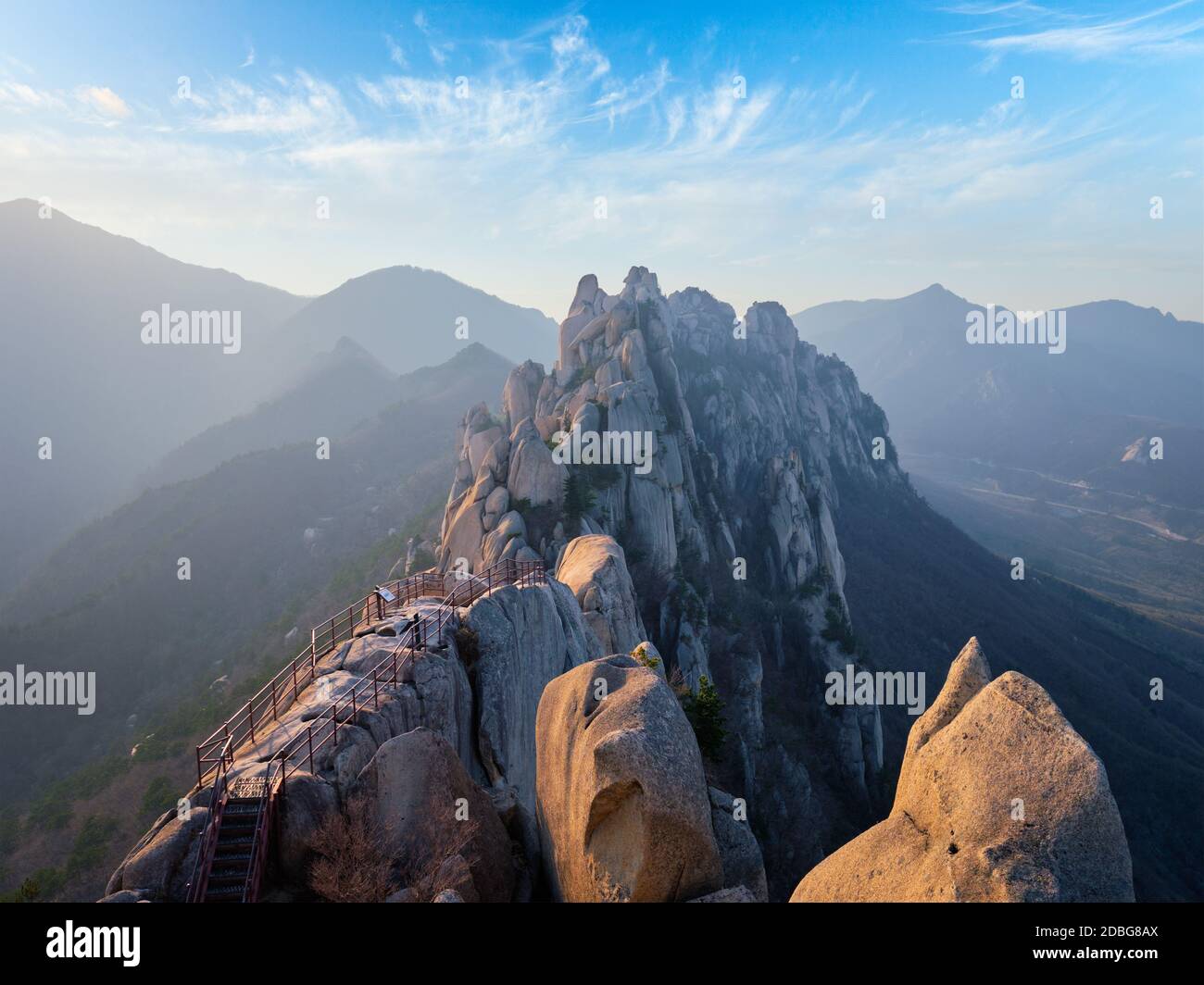 View of stones and rock formations from Ulsanbawi rock peak on sunset ...