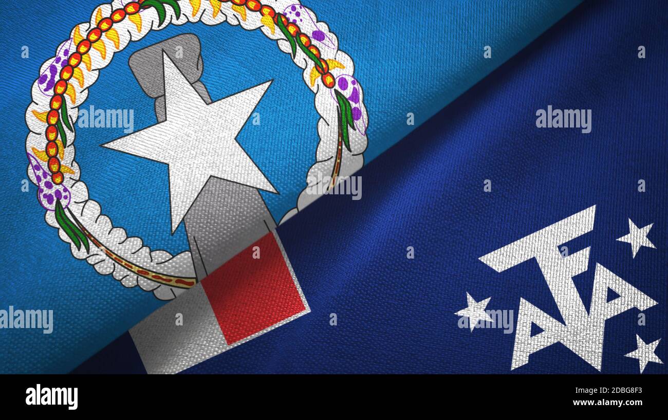 Northern Mariana Islands and French Southern and Antarctic Lands two flags Stock Photo Alamy