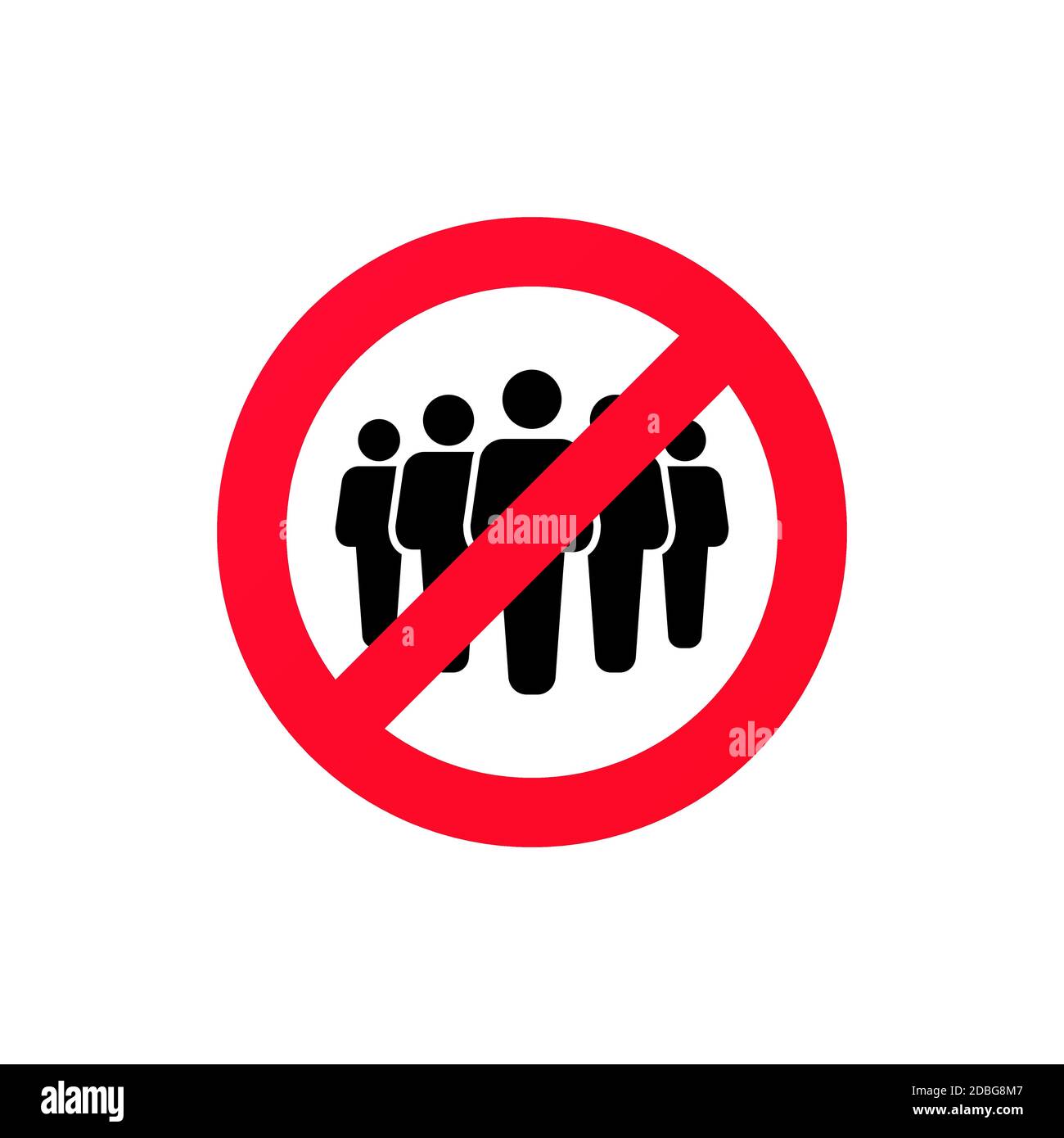 No crowd sign. Social distancing. Avoid crowds. Keep your distance. Vector on isolated white background. EPS 10 Stock Vector