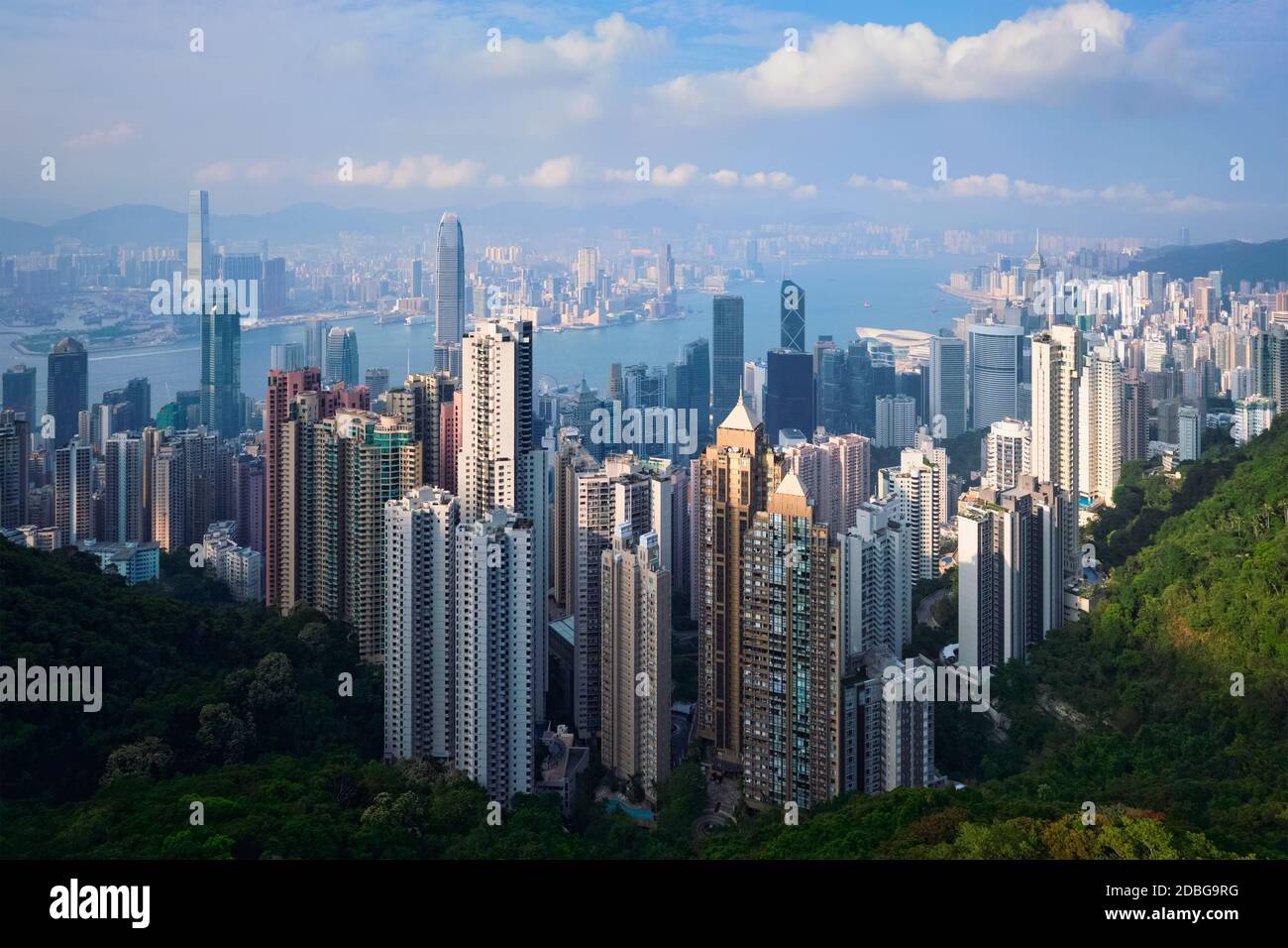 Famous view of Hong Kong - Hong Kong skyscrapers skyline cityscape view ...