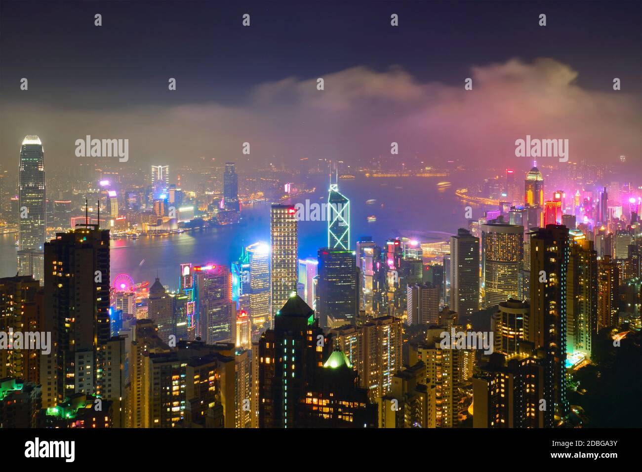 Famous view of Hong Kong - Hong Kong skyscrapers skyline cityscape view ...