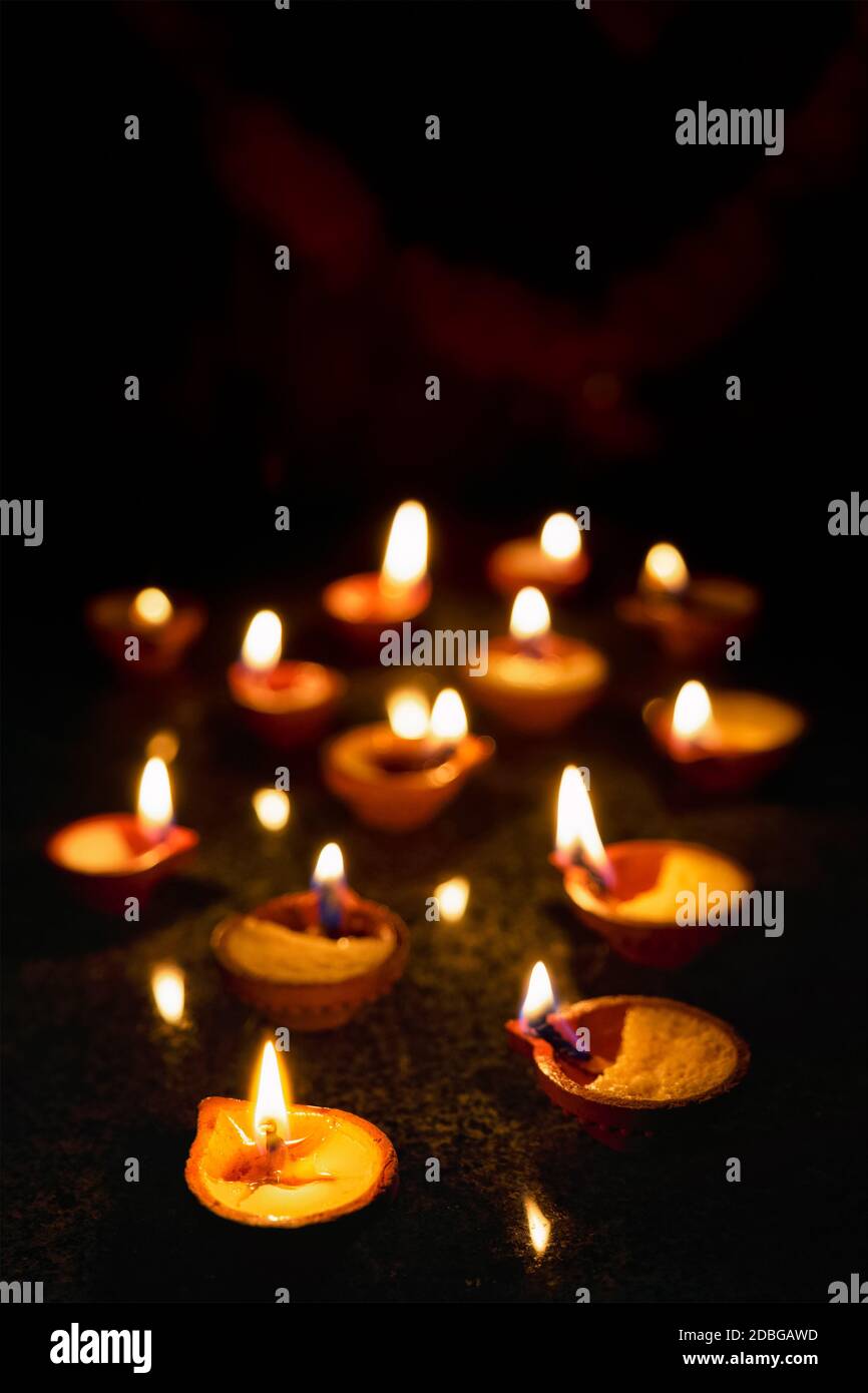 Diwali lights oil candles, India Stock Photo Alamy