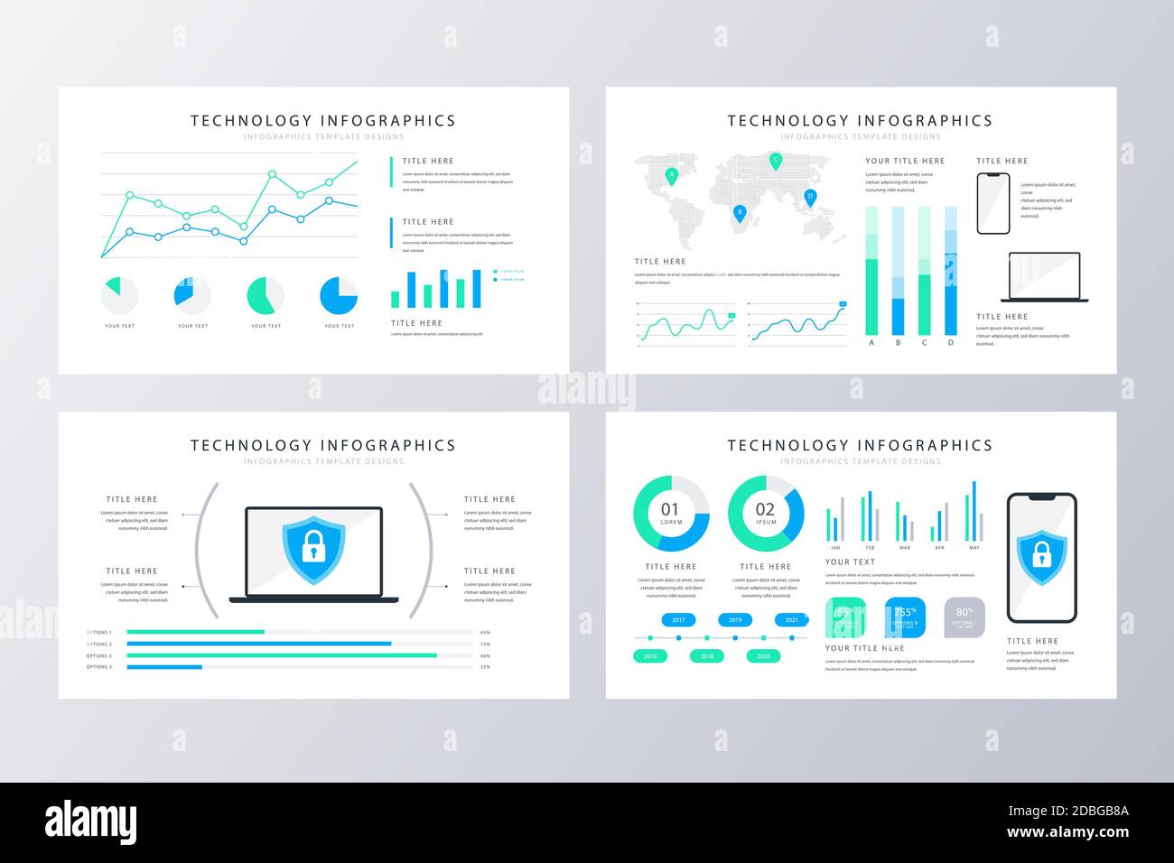 Technology infographics template collection Vector illustration Stock ...