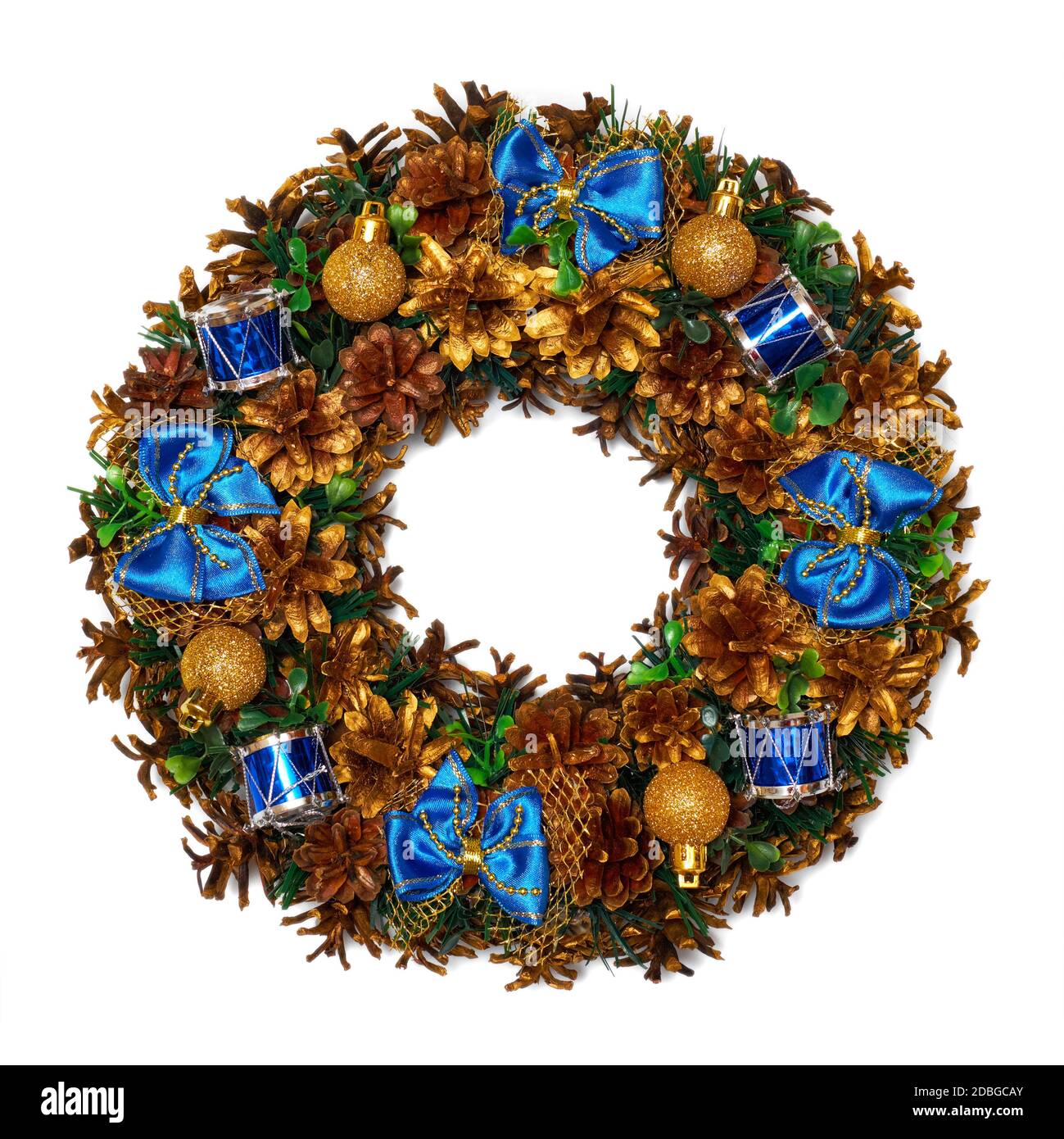 Christmas wreath isolated on white background Stock Photo - Alamy