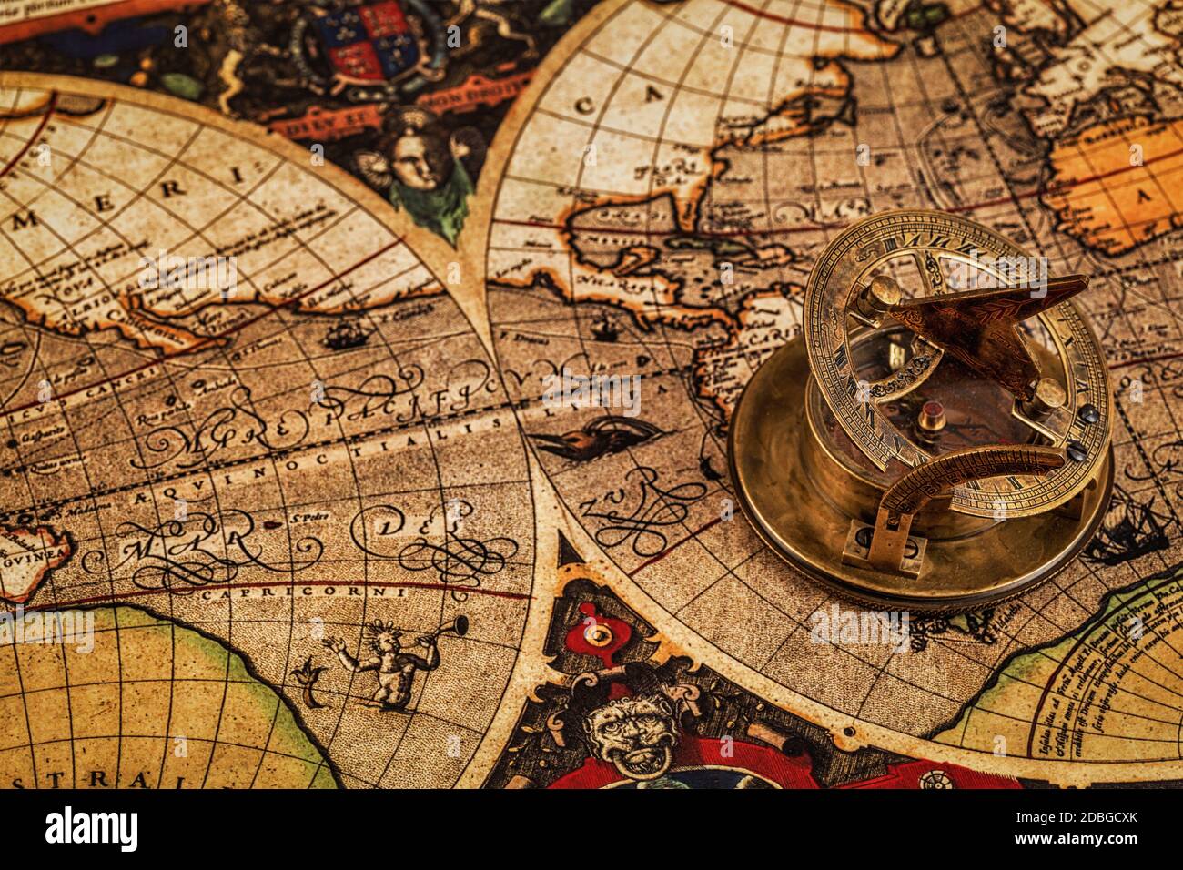 Travel geography navigation concept background old vintage retro