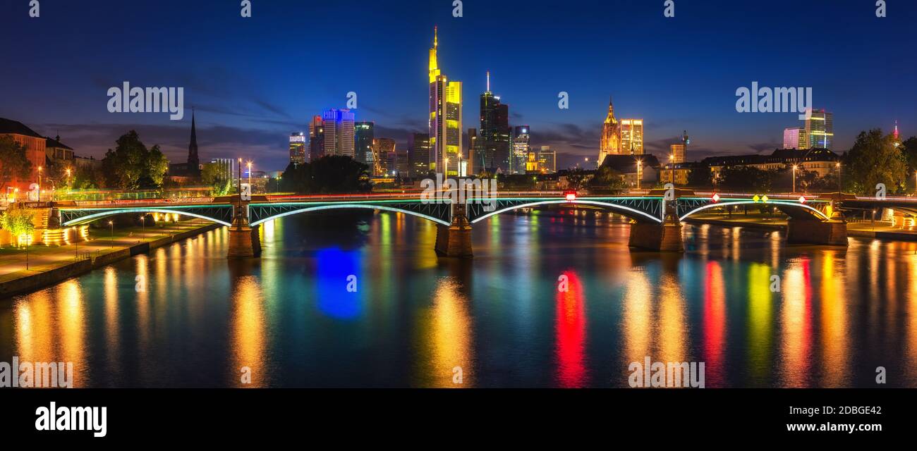 Frankfurt am Main at night, Germany Stock Photo - Alamy