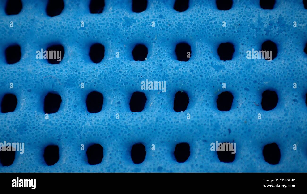 Close up of a blue tablecloth Stock Photo