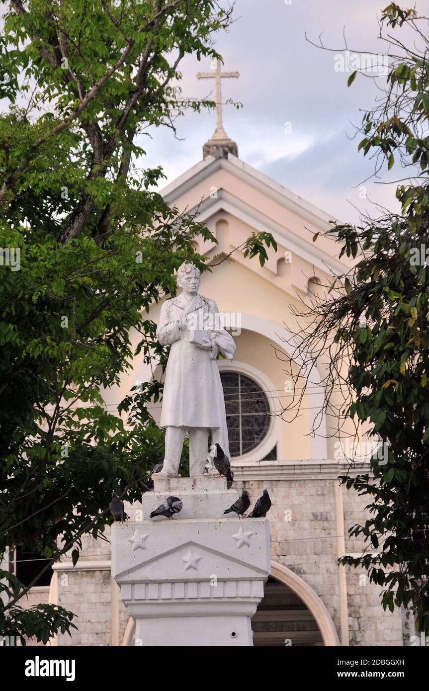 JosÃ© Rizal Monument in Tagbilaran City in the Philippines Stock Photo