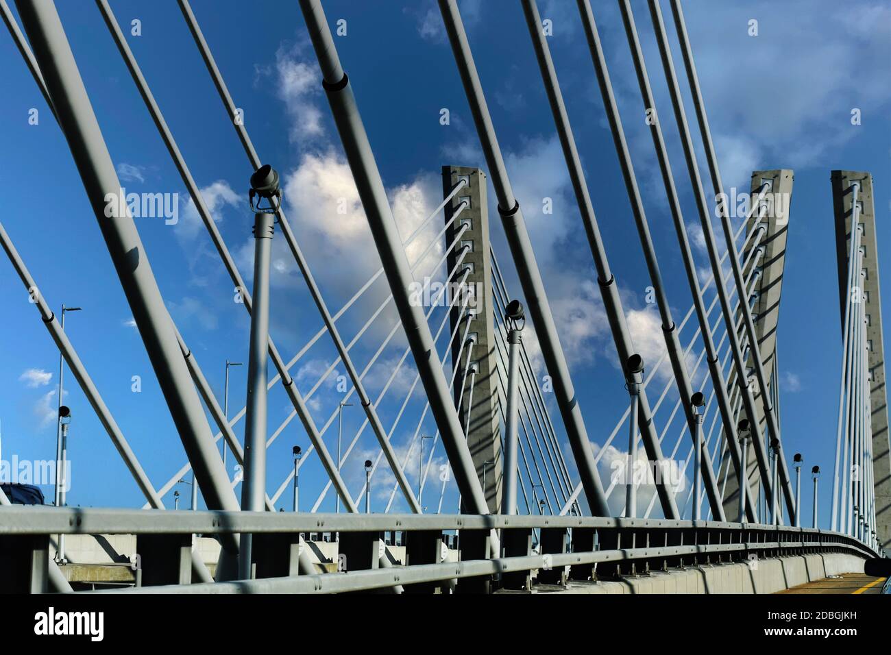 STEEL CURTAIN:VOLUME 1: The new Goethals bridge which opened in 2017 is architecturally superior in design and to its predecessor constructed in 1928. Stock Photo