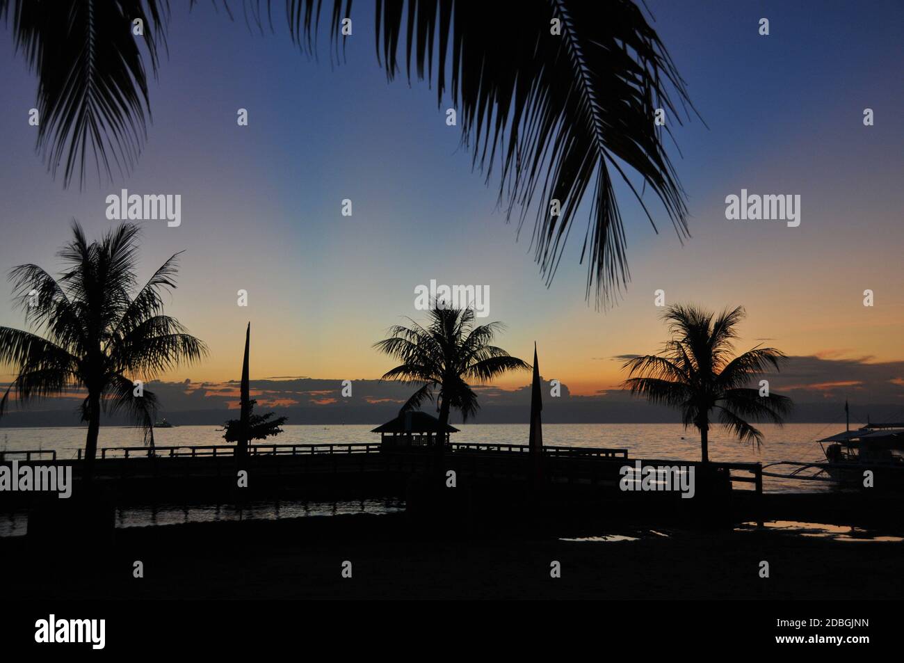 evening at the coast of Tagbilaran City in the Philippines Stock Photo