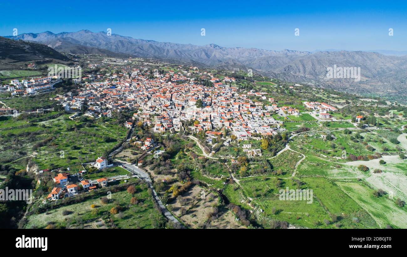 Aerial bird eye view of famous landmark tourist destination valley Pano