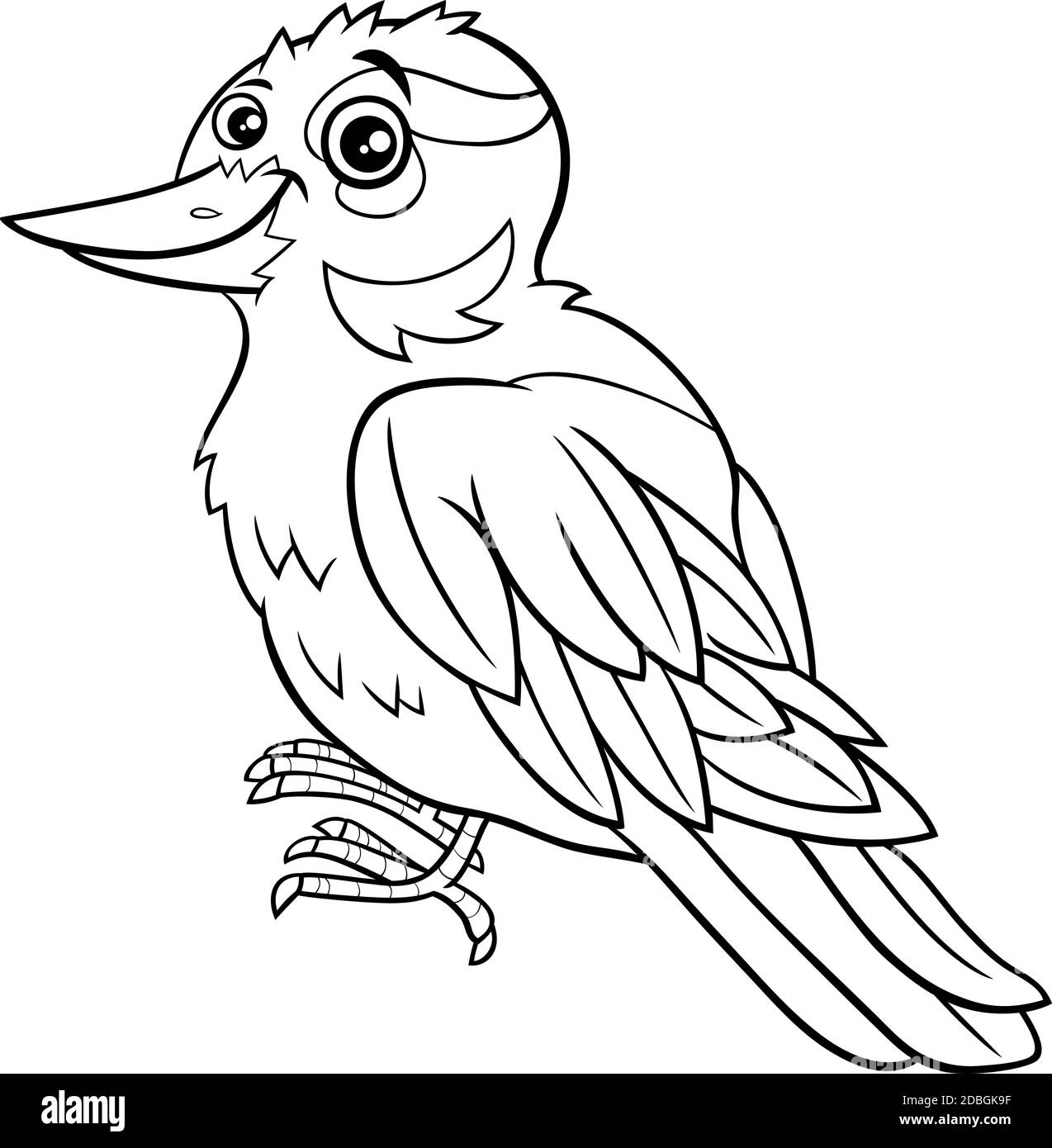 Download Black And White Cartoon Illustration Of Funny Xenops Bird Animal Character Coloring Book Page Stock Vector Image Art Alamy