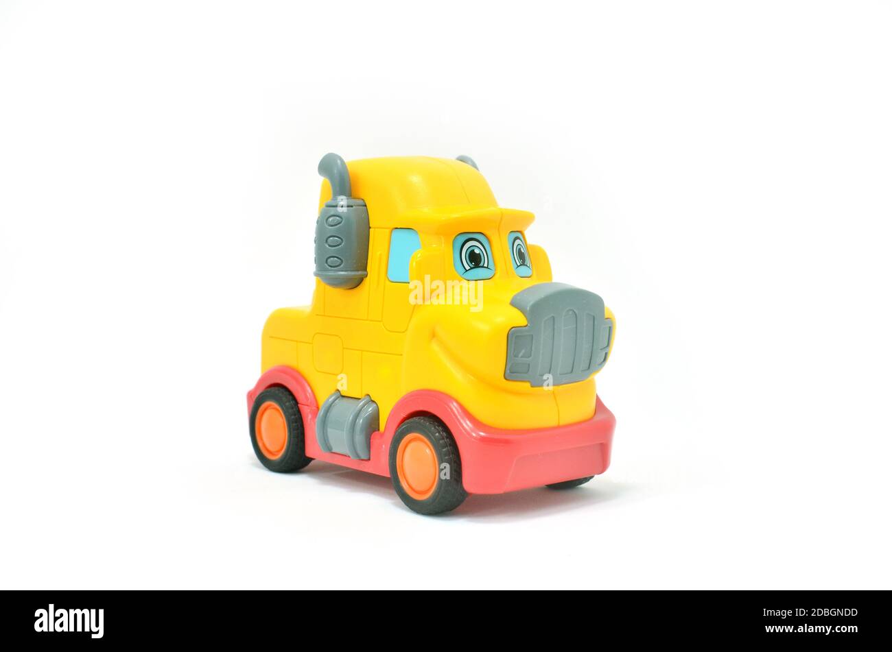 Toy car truck, isolated in white background Stock Photo