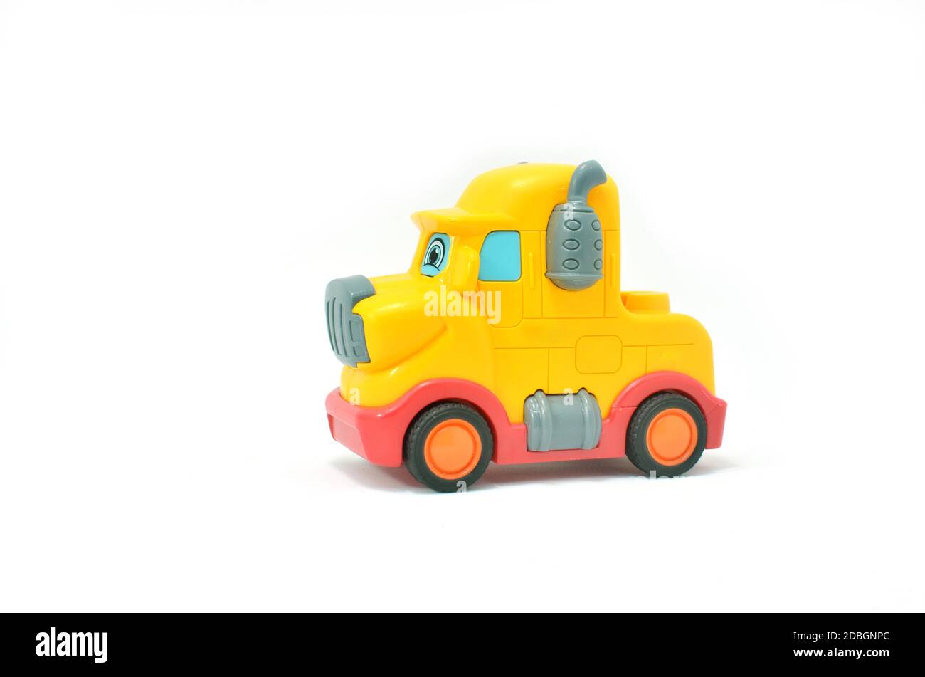 Toy car truck, isolated in white background Stock Photo