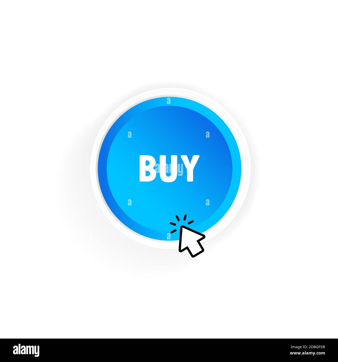 Buy button with cursor. Vector on isolated white background. EPS 10 Stock Vector