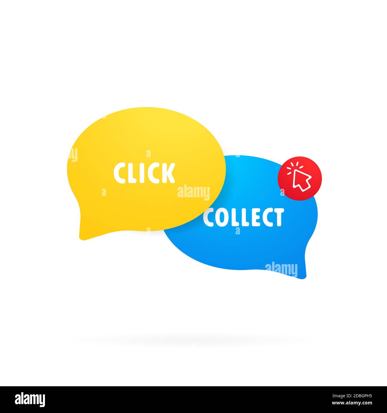 Click and collect icon. Clipart image in flat style. Buy online pick up at store. E-commerce and omni-channel concept. Online Shopping. Vector Stock Vector