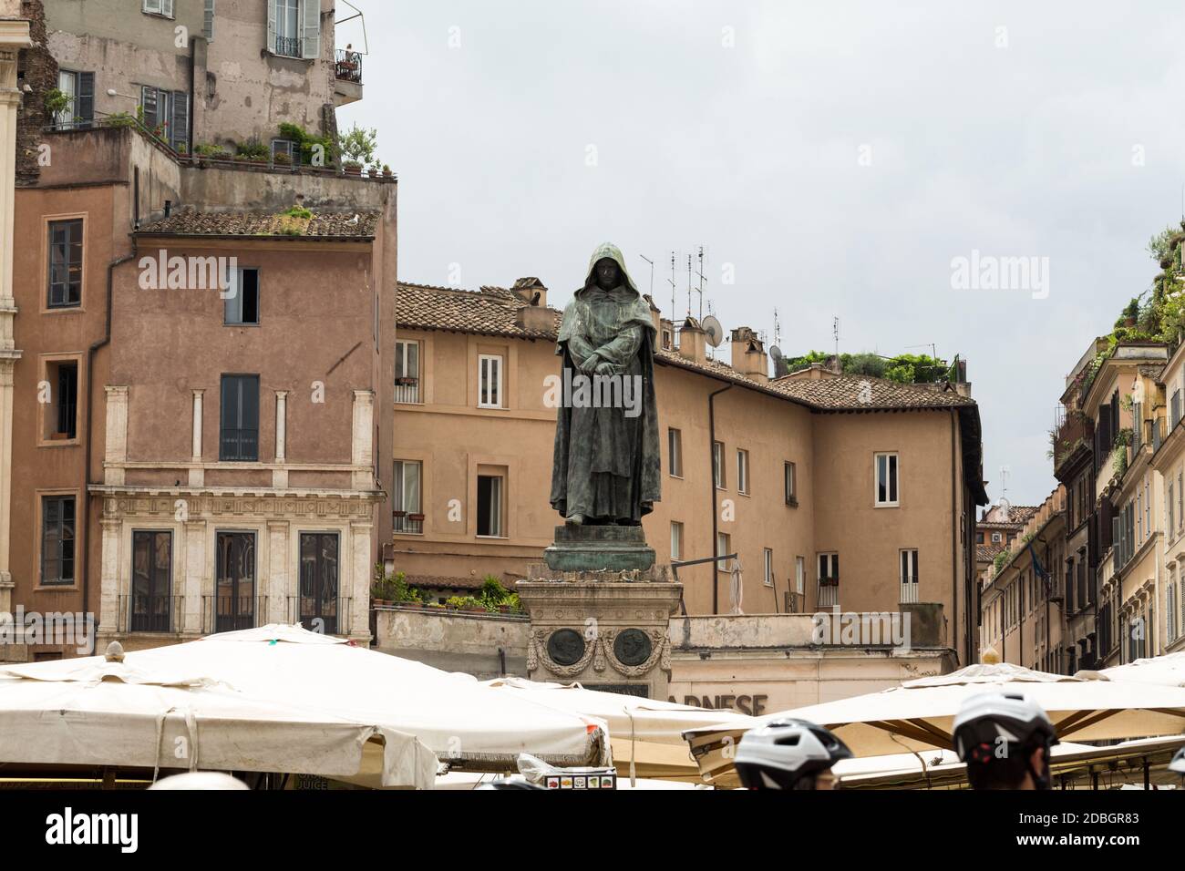 Giordano Brvno statue in Campo de' Fiori, Rome Stock Photo