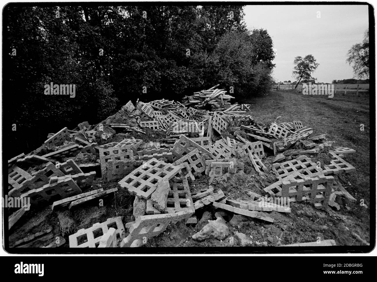 East Germany 1990 scanned in 2020 Border Tank Tracks.Street life in border village of Gladdenstedt. East Germany, Deutsche Demokratische Republik the DDR after the fall of the Wall but before reunification March 1990 and scanned in 2020.East Germany, Stock Photo
