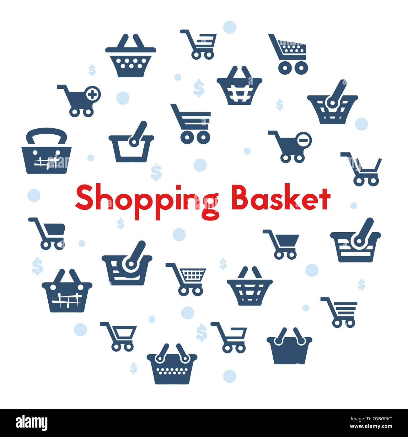 Shopping basket icons set on white background Stock Photo - Alamy