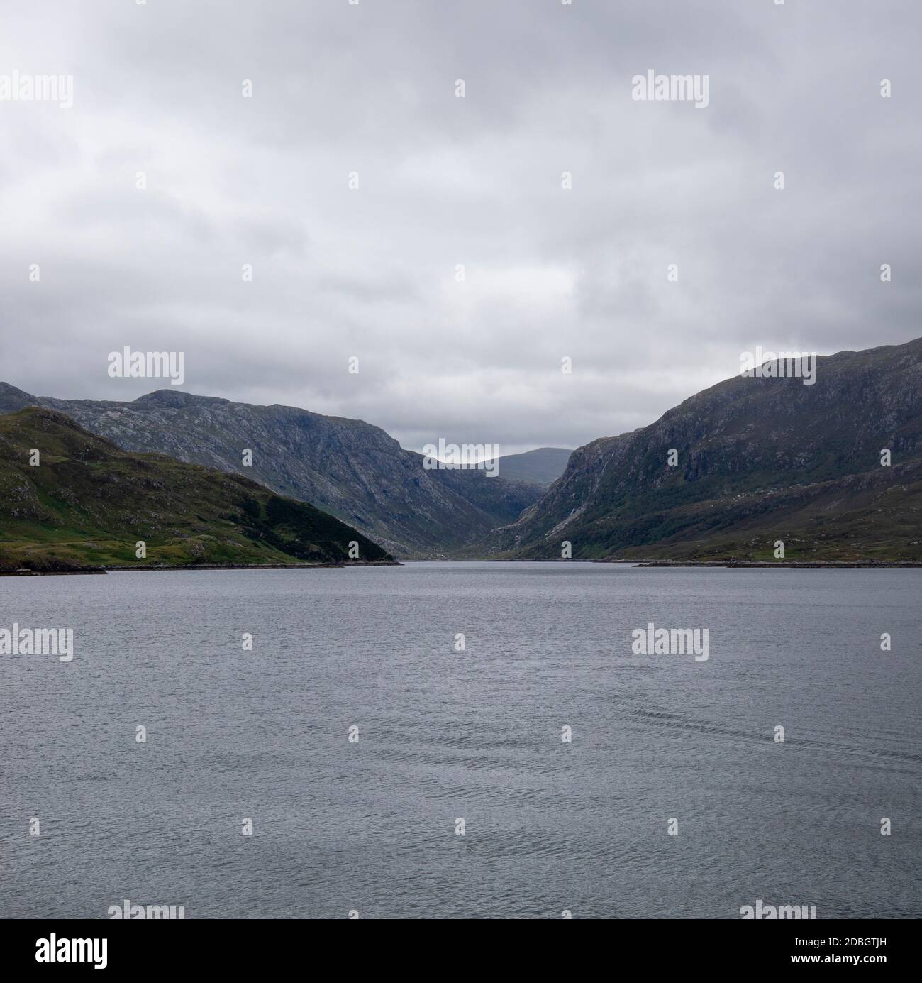 A scottish landscape over seeing overlapping mountains Stock Photo